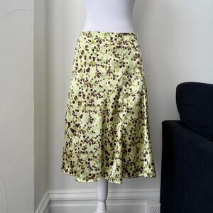 Apt 9 Green and brown floral midi skirt